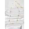 CM 14K Gold Renk Damla Topçuklu Zincir Model 60 cm Kadın Kolye