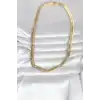 CM 14K Gold Renk Kalın Yassı Yılan Zincir Model 45 cm Kadın Kolye