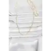 CM 14K Gold Renk Lazer Puntalı Model 60 cm Kadın Kolye