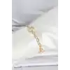CM 14K Gold Renk Lazerli Halka Model Kadın Bileklik