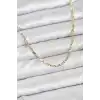 CM 14K Gold Renk Lazerli Zincir Model Kadın Kolye