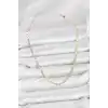 CM 14K Gold Renk Lazerli Zincir Model Kadın Kolye