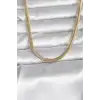 CM 14K Gold Renk Yassı Yılan Zincir Model 45 cm Kadın Kolye