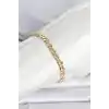 CM 14K Gold Renk Yassı Zincir Model Kadın Bileklik