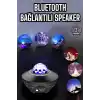 Çocuklara Özel Şarjlı Bluetooth Hoparlör Parti Led Lambası Yıldızlı Projeksiyon