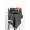 Cotton Box 3lü Jakarlı Havlu Seti Denim Antrasit 50x90