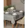 Cotton Box Antique Jasmine Gri Keten Masa Örtüsü