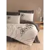Cotton Box Brode Ranforce Çift Kişilik Nevresim Takımı Panos Kahve
