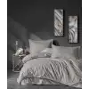 Cotton Box Çift Kişilik Saten Nevresim Takımı Elegante Stripe Bej