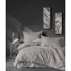 Cotton Box Çift Kişilik Saten Nevresim Takımı Elegante Stripe Bej