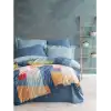 Cotton Box Modern Çift Kişilik Nevresim Takımı Cosy Mavi