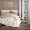 Cotton Box Mood Nakışlı Ranforce Çift Kişilik Nevresim Takımı Cool Kahve