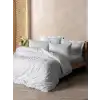 Cotton Box Plain Plaid Çift Kişilik Nevresim Takımı Beyaz