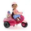 Cute Doll Mini Bebek ve Köpekli Mor Motorsiklet