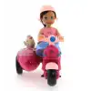 Cute Doll Mini Bebek ve Köpekli Mor Motorsiklet