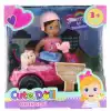 Cute Doll Mini Bebek ve Köpekli Mor Motorsiklet