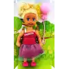 Cute Girl Pembe Balonlu Sarışın Mini Bebek