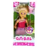 Cute Girl Pembe Balonlu Sarışın Mini Bebek
