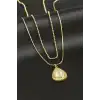 Damla Lüks Çelik İkili Kolye