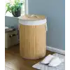 DecoHandy Yuvarlak Bambu Kirli Sepeti
