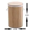 DecoHandy Yuvarlak Bambu Kirli Sepeti