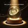 Dekoratif 3d Satürn Motifli Kristal Küre Işıklı Gece Lambası