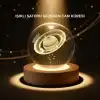 Dekoratif 3D Satürn Motifli Kristal Küre Işıklı Gece Lambası