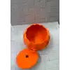 Dekoratif Balkabağı Şekerlik 21×15 Cm Kapaklı Turuncu Kutu