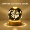 Dekoratif Yonca Görünümlü Işıklı Kristal Cam Küre Usb Masa Gece Lambası