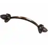 Eco Lounge Dekoratif Zamak Yaprak Kulp - 96mm, Eskitme, 1 Adet