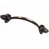 Dekoratif Zamak Yaprak Kulp - 96mm, Eskitme, 1 Adet