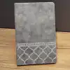 Desenli Gri Renk Deri Defter