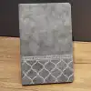 Desenli Gri Renk Deri Defter