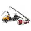 Die Cast Çek Bırak Vinçli Kurtarıcı ve Merdivenli İtfaiye Aracı