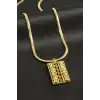 Dikdörtgen Dorika Lüks Çelik Kolye