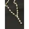 Dikdörtgen İnci Y Kolye