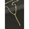 Dikdörtgen Zirkon Taşlı Y Kolye