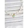 Doğal Deniz Kabuğu Dizili Mavi Yengeç Model Kolye