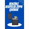 Doldurulabilir Siyah Benzinli Çakmak Metalik