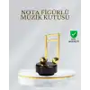 Dönen Nota Figürlü Müzik Box Işıltılı Dekoratif Tasarım