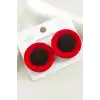 Düğme Süet Kumaş Küpe