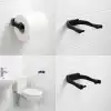 Duvara Monte Siyah Peçetelik Minimal Banyo Aksesuarı