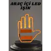 El Orta Parmak Led Kumandalı Araç İçi Reflektör Arka Cam El Simgesi