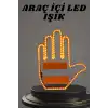 El Orta Parmak Led Kumandalı Araç İçi Reflektör Arka Cam El Simgesi