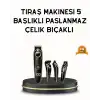 Erkek Bakım Seti 5’i 1 Arada Şarjlı Paslanmaz Çelik Başlıklı