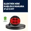Ev Ve Ofis İçin 3 Metre Kablolu 4 Priz Makarası