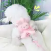 Evcil Hayvan Peluş Ayıcıklı Göğüs Gezdirme Tasması Set