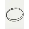 Ezme Çizgili Metal Halka Küpe 8-9-10 cm