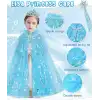 Frozen Elsa Pelerin Taç Asa ve Eldiven Seti 80 cm