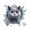 Fulcar Kedi Tasarımlı Araç Stickerı